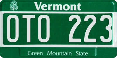 VT license plate OTO223