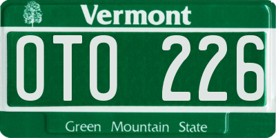 VT license plate OTO226