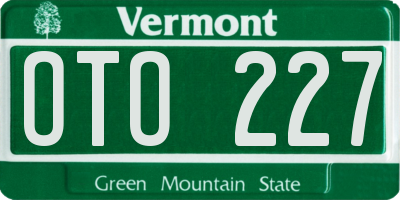 VT license plate OTO227