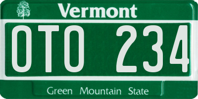 VT license plate OTO234