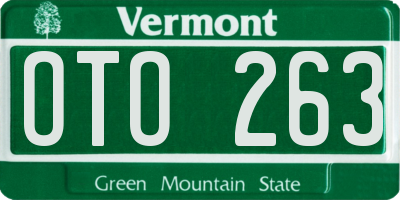VT license plate OTO263