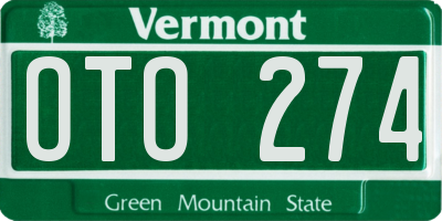 VT license plate OTO274