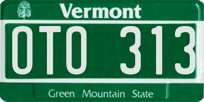 VT license plate OTO313