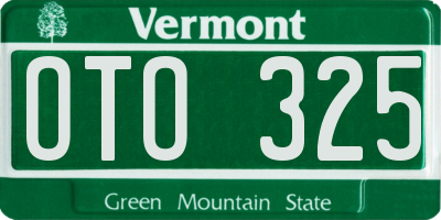 VT license plate OTO325