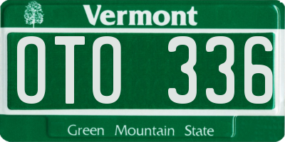 VT license plate OTO336