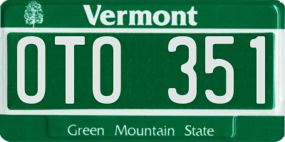VT license plate OTO351