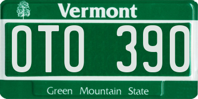VT license plate OTO390