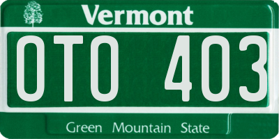 VT license plate OTO403