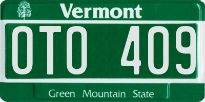VT license plate OTO409
