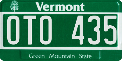 VT license plate OTO435
