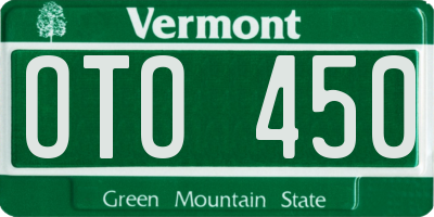 VT license plate OTO450