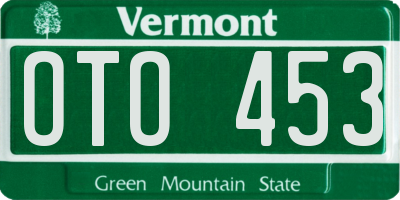 VT license plate OTO453