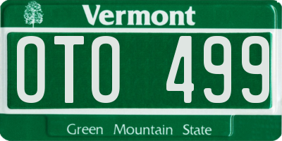VT license plate OTO499