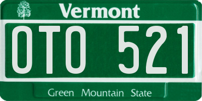 VT license plate OTO521