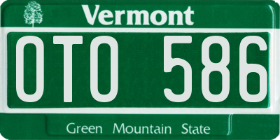 VT license plate OTO586
