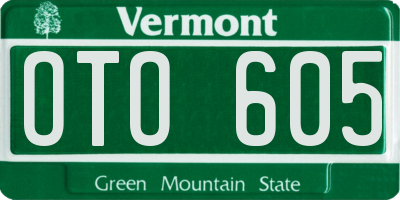 VT license plate OTO605