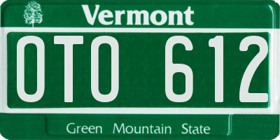 VT license plate OTO612