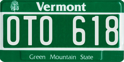 VT license plate OTO618
