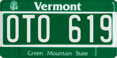 VT license plate OTO619
