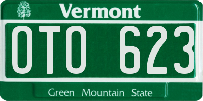 VT license plate OTO623