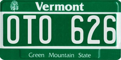 VT license plate OTO626