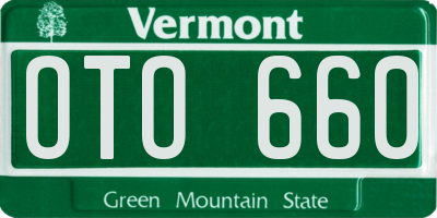 VT license plate OTO660