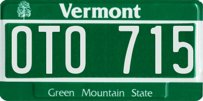 VT license plate OTO715