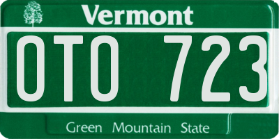 VT license plate OTO723