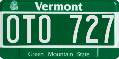 VT license plate OTO727