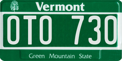 VT license plate OTO730