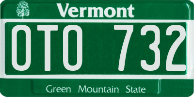 VT license plate OTO732