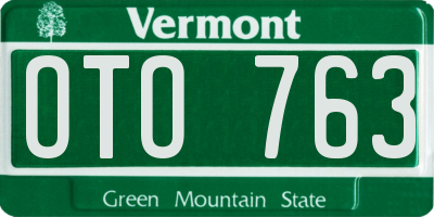 VT license plate OTO763