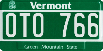 VT license plate OTO766