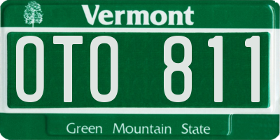 VT license plate OTO811