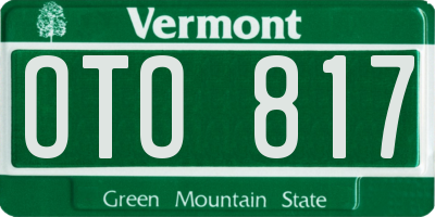VT license plate OTO817
