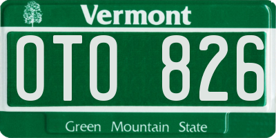 VT license plate OTO826