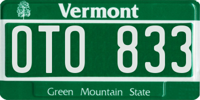 VT license plate OTO833