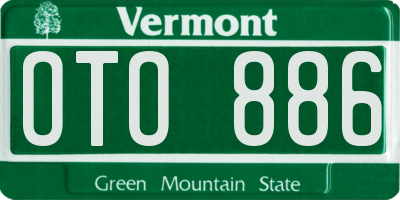 VT license plate OTO886