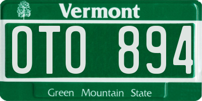 VT license plate OTO894