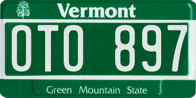 VT license plate OTO897