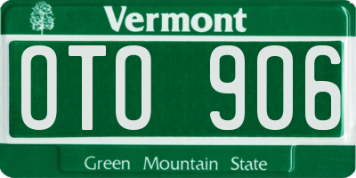 VT license plate OTO906
