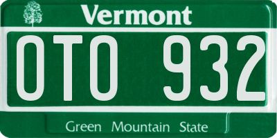 VT license plate OTO932