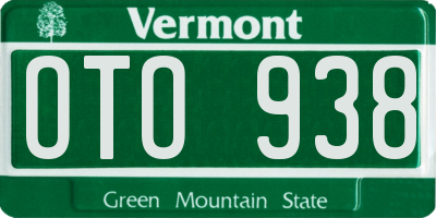 VT license plate OTO938