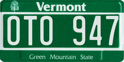 VT license plate OTO947