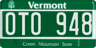 VT license plate OTO948