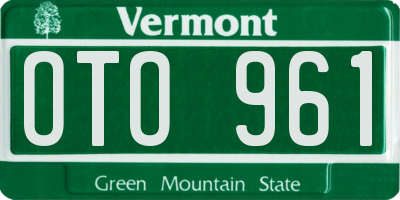 VT license plate OTO961