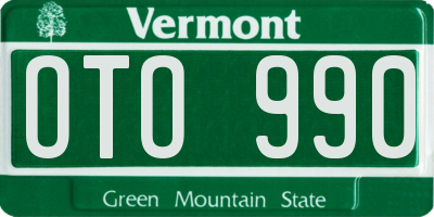 VT license plate OTO990