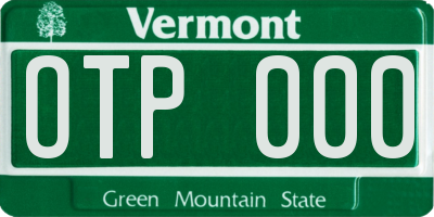 VT license plate OTP000