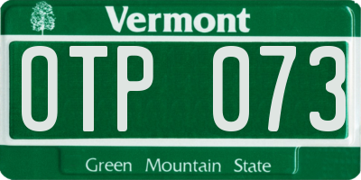 VT license plate OTP073