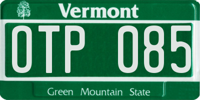 VT license plate OTP085